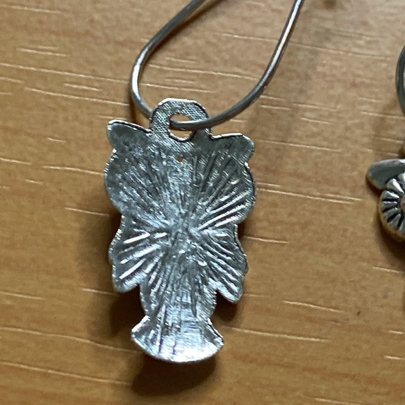 Owl Boho Silver Fashion Earrings - Picture 2 of 2